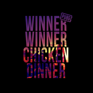Winner Winner Chicken Dinner, PUBG, AMOLED, Black background, 5K