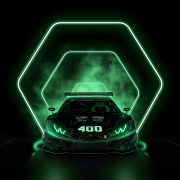 Lamborghini Huracán Squadra Corse, Dark background, AMOLED, 2021, Dark aesthetic