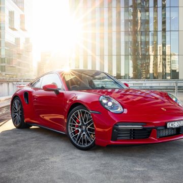 Porsche 911 Turbo, Sports car, 2021, Red cars