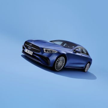 Mercedes-Benz CLS 350 AMG Line, 2021, Blue background