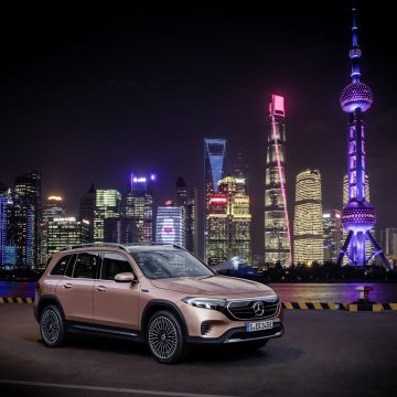 Mercedes-Benz EQB 350 4MATIC Electric Art Line, Hong Kong City, Night, Cityscape, Skyline, 2021, 5K