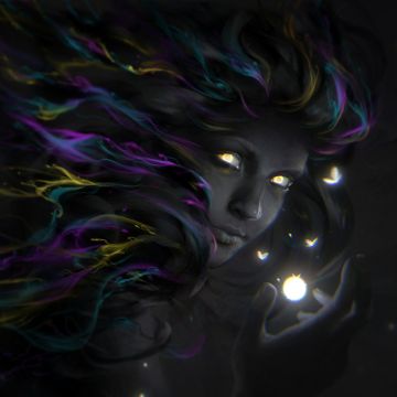 Mystic, Girl, Magical, Light, Dark, CGI