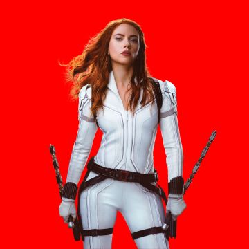 Black Widow, Red background, Scarlett Johansson, DC Comics, 2020 Movies, 5K, 8K