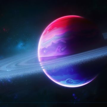 Planet, Rings of Saturn, Colorful, Astronomy, Ultrawide, Dual Monitor, Panorama