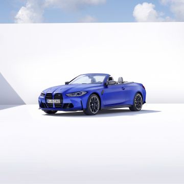 BMW M4 Competition M xDrive, Convertible, 2021, White background, 5K
