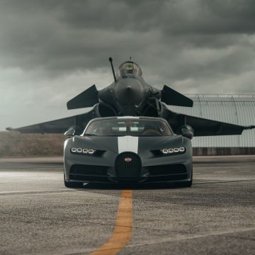 Bugatti Chiron Sport Les Légendes du Ciel, Dassault Rafale, Hyper Sports Cars, 2021, 5K, 8K