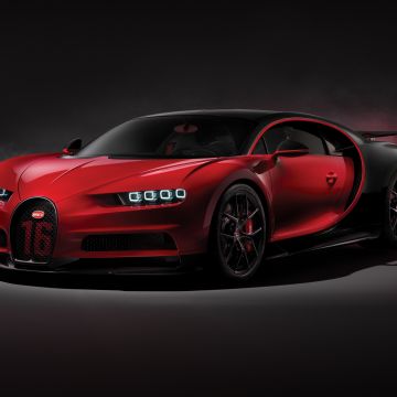 Bugatti Chiron Sport, Dark background, Hypercars, Sports cars