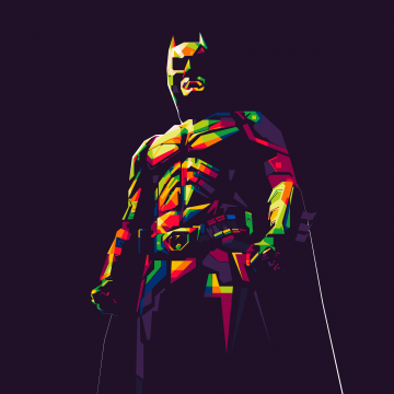 Batman, Illustration, DC Superheroes, Dark background, Minimal art, 5K, Simple