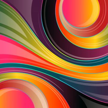 Colorful background, Waves, Lines, Glossy, Multicolor, 5K