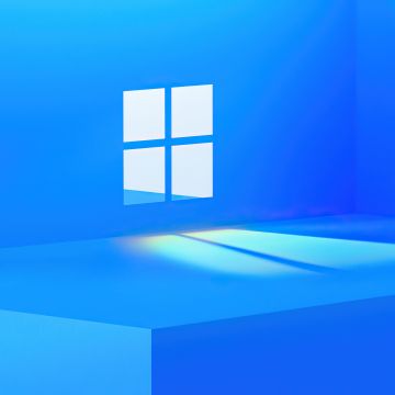 Windows 11, Stock, Official, Blue background, Windows logo, Aesthetic