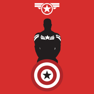 Captain America, Minimal art, Marvel Superheroes, Red background, 5K, 8K, Simple