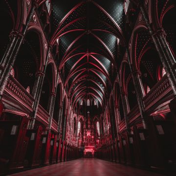 Notre-Dame Cathedral Basilica, Ottawa, Canada, Historical landmark, Religion, Archway, Red, Ancient architecture, 5K