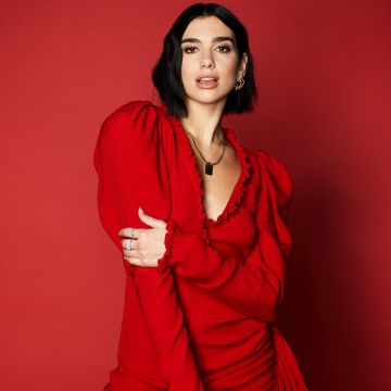Dua Lipa, Red background, Model, Singer