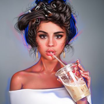 Selena Gomez, Digital Art, American singer, Artwork, Portrait