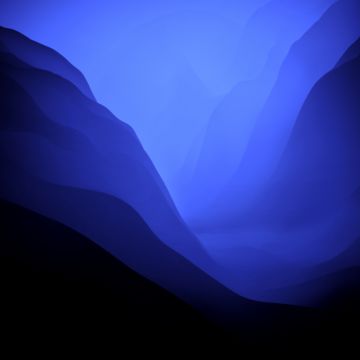 macOS Monterey, Blue aesthetic, Stock, Dark Mode, Layers, 5K