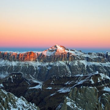 Glacier mountains, Alpenglow, Snow covered, Mountain range, Winter, Mountain Peak, Landscape, Scenic