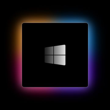 Windows logo, M1 Chip, Black background, Gradient, Windows 10, 5K, AMOLED