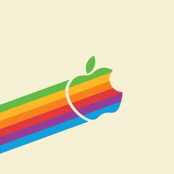 Apple logo, Minimalist, Colorful, Rainbow colors