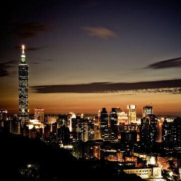 Taipei 101, Cityscape, Night City, City lights, Skyscraper, Dusk, Taipei, Taiwan