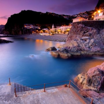 Ponta do Sol, Cityscape, Coast, Sunset, Dusk, Colorful, Madeira Island, Portugal