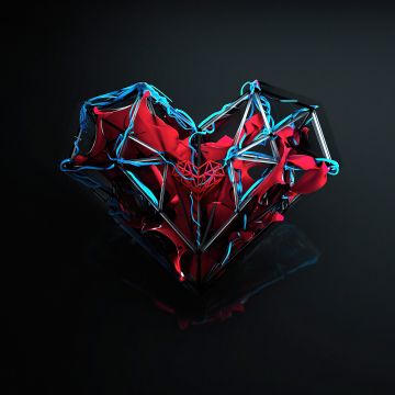 Love heart, Dark aesthetic, Artwork, Heartbeat, Dark background