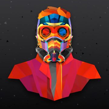 Star-Lord, Marvel Superheroes, Marvel Comics, Dark background, Low poly