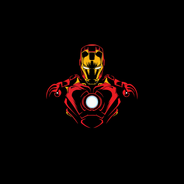 Iron Man, AMOLED, Marvel Superheroes, Minimal art, Black background, 5K, 8K