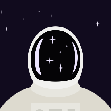 Astronaut, Spaceman, Suit, Digital Art, Purple background, Stars, Dark background, Simple