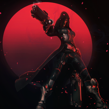 Reaper, Artwork, Overwatch, Dark background, Dark red