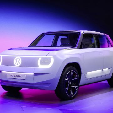 Volkswagen I.D. LIFE, Neon, Electric cars, 2021, Colorful background, 5K