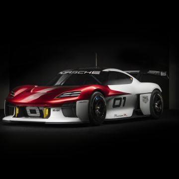Porsche Mission R, 8K, Electric Sports cars, Black background, 2021, 5K