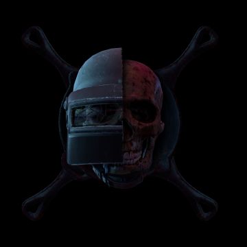 PUBG, PUBG helmet, Skull, Black background, Evil laugh