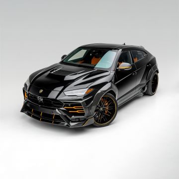 Lamborghini Urus, Black Edition, Black cars, White background