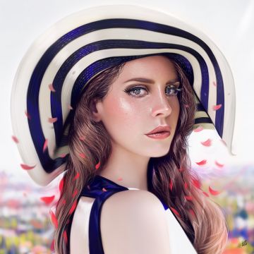 Lana Del Rey, Beautiful, Portrait, Digital composition, American singer