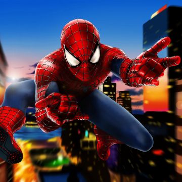 Spider-Man, Digital Art, Speed paint, Marvel, Digital paint, Blur background, Spiderman