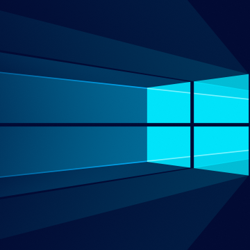 Windows 10, Minimalist, Windows logo, Blue background, Flat, Simple