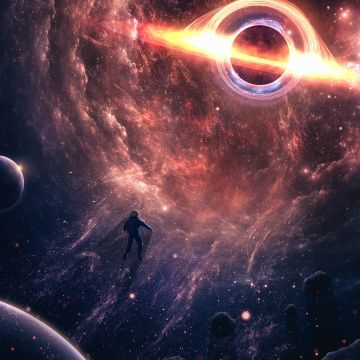 Astronaut, Black hole, Deep space, Universe, Cosmos, Surreal, Outer space