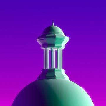 Dome Building, Gradient background, Digital render, 3D model