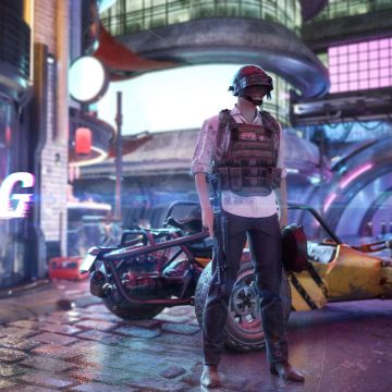 PUBG, Neon, PlayerUnknown's Battlegrounds, Cyberpunk