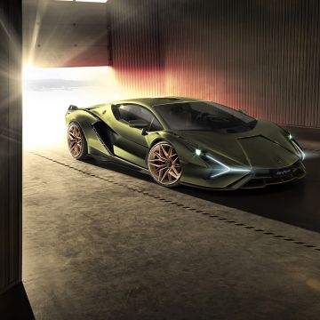 Lamborghini Sian, Hybrid sports car, 5K, 8K