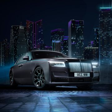 Rolls-Royce Ghost Black Badge, Night, 2021, Car lights