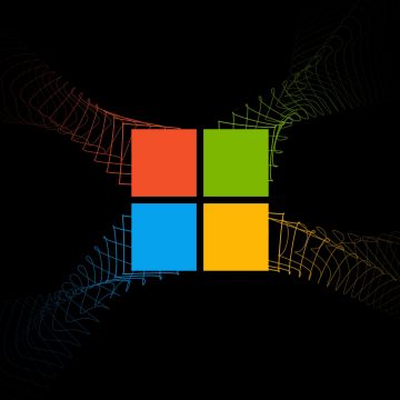 Windows logo, Black background, Minimalist