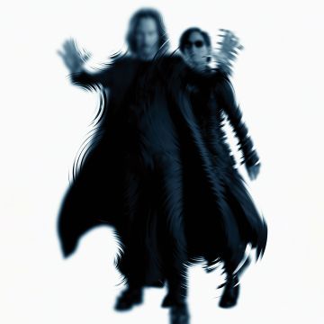 The Matrix Resurrections, Keanu Reeves, Carrie-Anne Moss, Neo, Trinity, 2021 Movies, White background