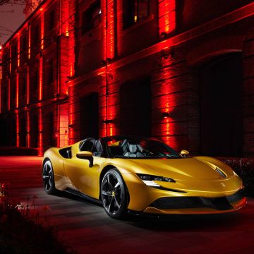 Ferrari SF90 Spider, Exotic car, Plug-In Hybrid, Sports cars, 2021, 5K, 8K