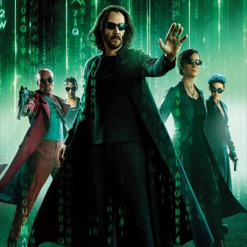 The Matrix Resurrections, Movie poster, Keanu Reeves, Carrie-Anne Moss, Jessica Henwick, Neo, Trinity, 2021 Movies