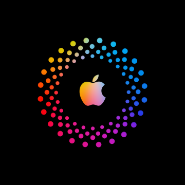 Apple, AMOLED, Colorful, Black background, Apple logo, Vivid, Apple MacBook Pro, 5K