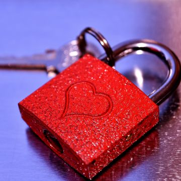Key to the Heart, Red Lock, Connections, Valentine's Day, Heart shape, Together, Selective Focus, 5K, February