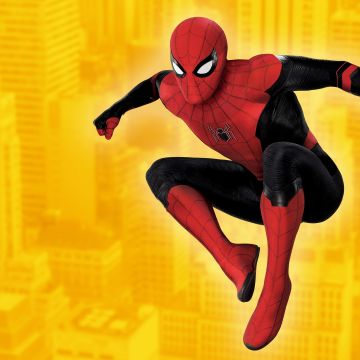 Spider-Man: Far From Home, Marvel Superheroes, Marvel Comics, Yellow background, Spiderman