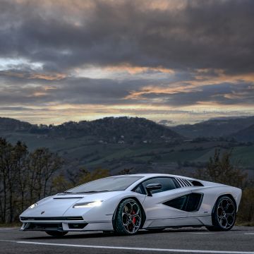 Lamborghini Countach LPI 800-4, Scenic, 5K, 2022, Sports cars