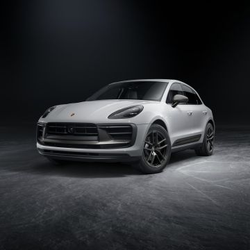 Porsche Macan T, Sports cars, Compact SUV, Dark background, 2022